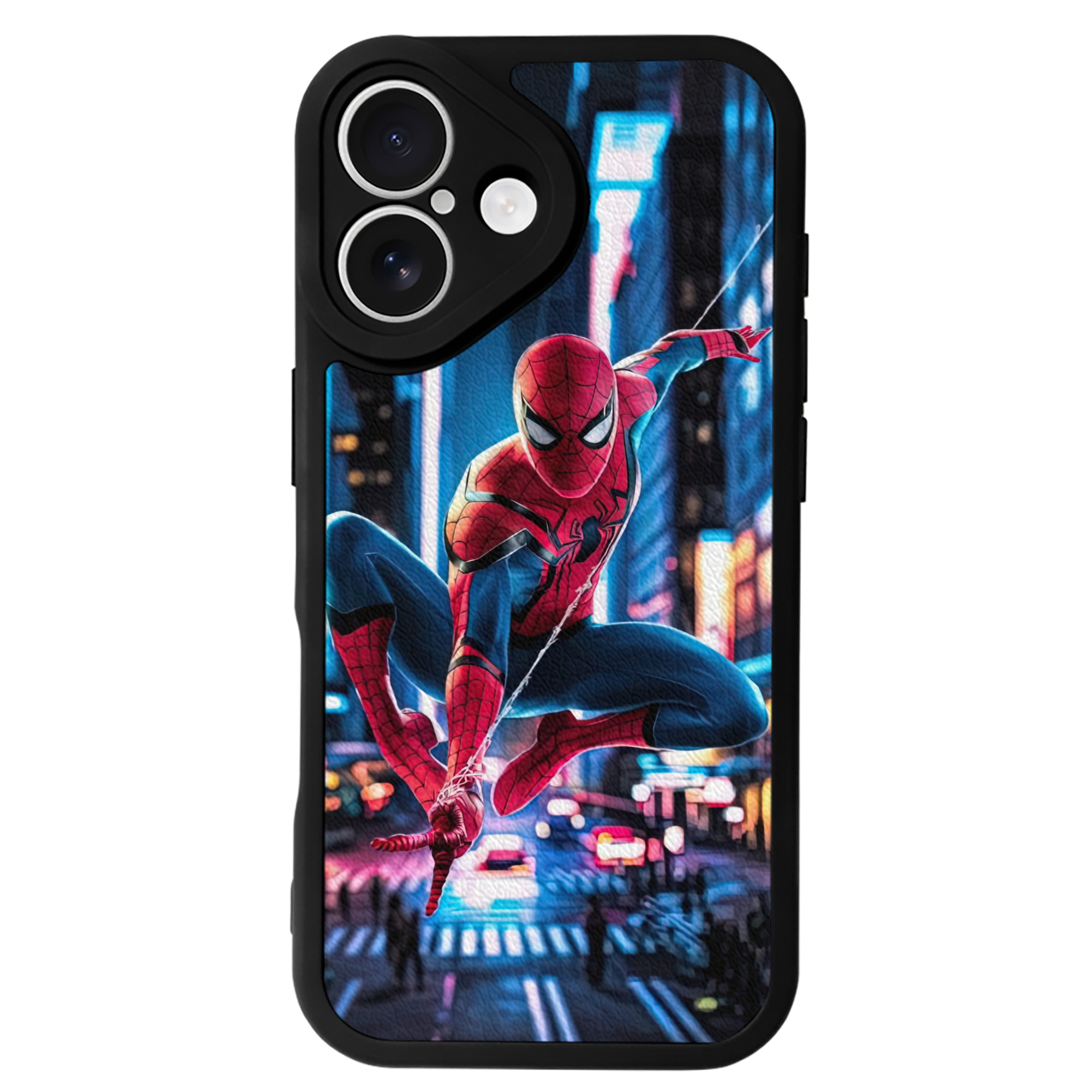 Spider Man スパイダーマン 【iPhone 16シリーズ対応】シリコンスマホケース（レザー調） 材質：シリコン